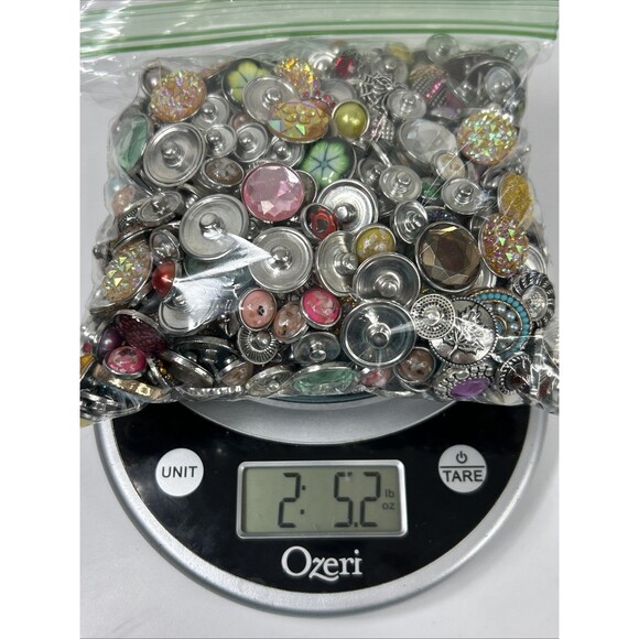 2lb+ Snap Button Charms Metal Dome Resin Fashion Jewelry Rhinestone - Picture 7 of 7